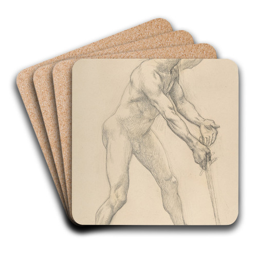 Nude Male Figure with a Sword by Alexandre Cabanel Art Drink Coaster set