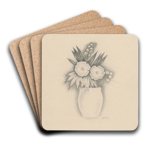 Flower Bouquet in a Vase by Mikul Galanda Art Drink Coaster set