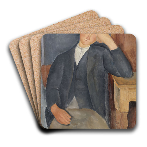The Young Apprentice by Amedeo Modigliani Art Drink Coaster set The Young Apprentice by Amedeo Modigliani Art Drink Coaster set