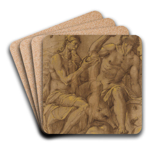 Allegory of Gluttony by Jacopo Ligozzi Art Drink Coaster set Allegory of Gluttony by Jacopo Ligozzi Art Drink Coaster set