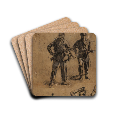 Studies of Soldiers by Winslow Homer Drink Coasters - set of 4