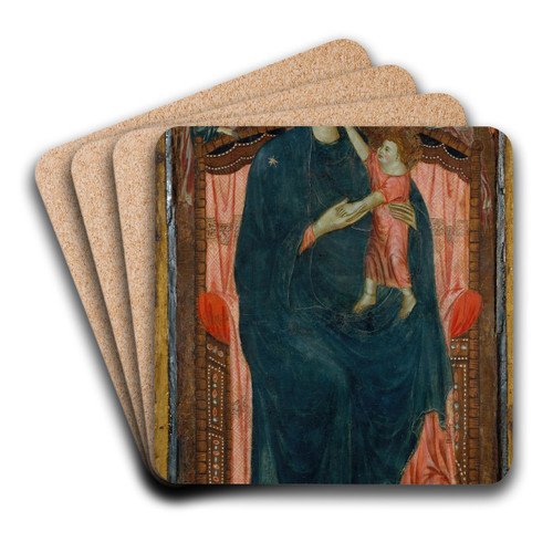 Madonna and Child Enthroned with Angels by Master of Varlungo Art Drink Coaster set
