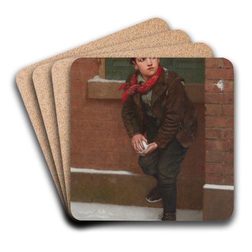 Anticipating the Perfect Moment by John George Brown Art Drink Coaster set