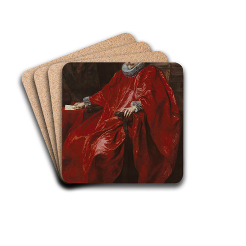 Portrait Of Agostino Pallavicini by Anthony van Dyck Drink Coasters - set of 4