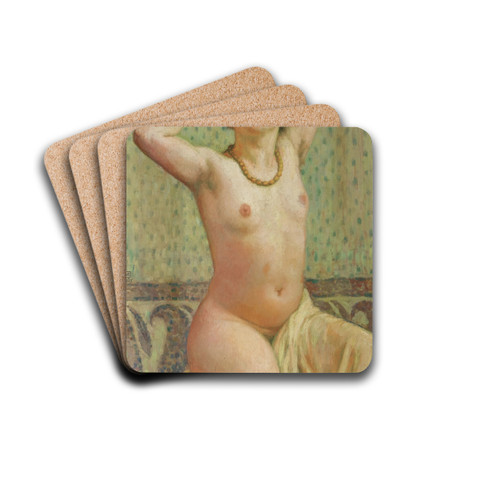 Paquita au collier by Theo van Rysselberghe Drink Coasters - set of 4