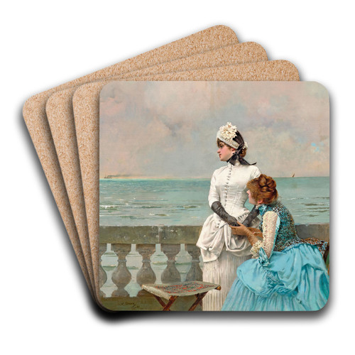 Dis-mois tout by Vittorio Matteo Corcos Art Drink Coaster set