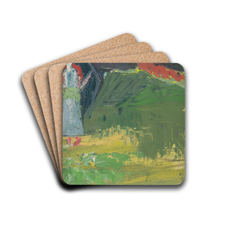 Girl in front of a Shepherd's Hut by Arnold Peter Weisz-Kubnan Drink Coasters - set of 4