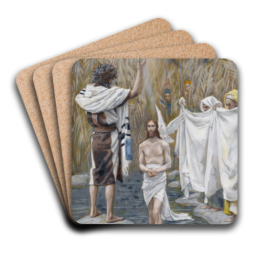 The Baptism of Jesus by James Tissot Art Drink Coaster set