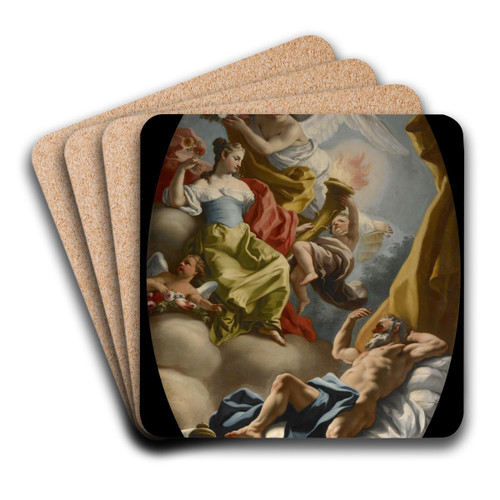 Allegory of Wisdom and Truth by Workshop Of Francesco De Mura Art Drink Coaster set
