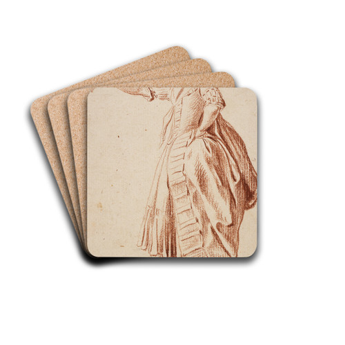 Stehende Frau mit ausgestrecktem Arm by Daniel Nikolaus Chodowiecki Drink Coasters - set of 4
