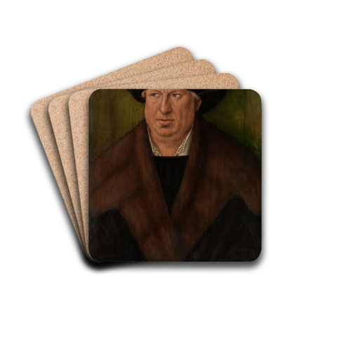 Portrait of Wolfgang Eisen by Hans Brosamer Drink Coasters - set of 4