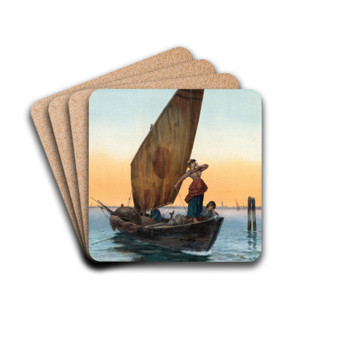 The Grand Canal, Venice by Pietro Gabrini Drink Coasters - set of 4