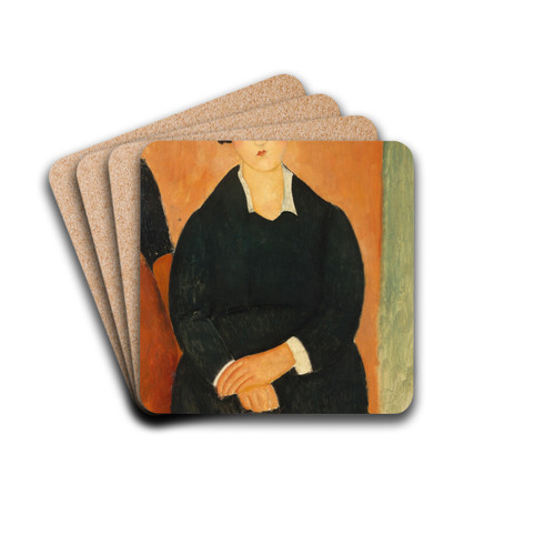 The Italian by Amedeo Modigliani Drink Coasters - set of 4 The Italian by Amedeo Modigliani Drink Coasters - set of 4