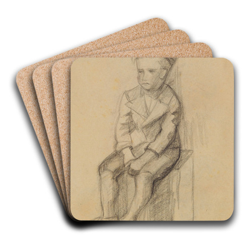 Sitzender Knabe by Anny Dollschein Art Drink Coaster set