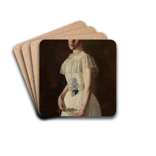 Portrait of Wanda Suchocka by Jan Kauzik Drink Coasters - set of 4 Portrait of Wanda Suchocka by Jan Kauzik Drink Coasters - set of 4