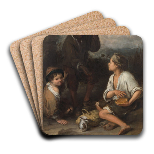 Three Boys by Bartolom Estebn Murillo Art Drink Coaster set