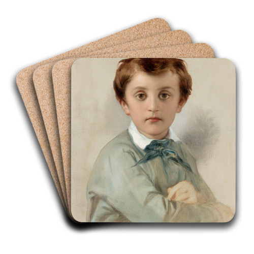 Portrait of Philippe-Grgoire Delaroche, the Artists YoungerSon by Paul Delaroche Art Drink Coaster set