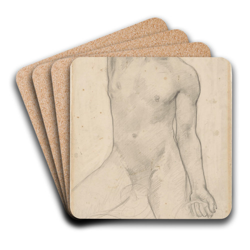 Staand mannelijk naakt in de golven by Richard Nicolas Roland Holst Art Drink Coaster set Staand mannelijk naakt in de golven by Richard Nicolas Roland Holst Art Drink Coaster set