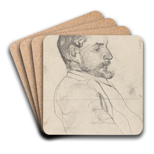 Nils Collett Vogt by Christian Krohg Art Drink Coaster set