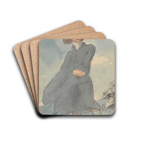 Man in a Blue Cloak by Thomas Barker Drink Coasters - set of 4