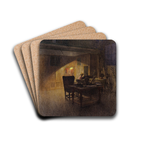 At the Piano by Carl Larsson Drink Coasters - set of 4