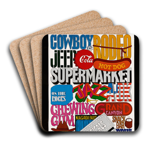 USA by U.S. Information Agency Art Drink Coaster set