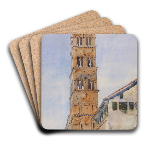 Tower, San Francisco Romano, Rome by Cass Gilbert Art Drink Coaster set