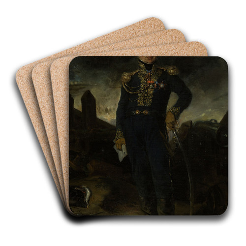 Portrait du gnral Joseph-Lopold Sigisbert Hugo by Eugne Devria Art Drink Coaster set Portrait du gnral Joseph-Lopold Sigisbert Hugo by Eugne Devria Art Drink Coaster set