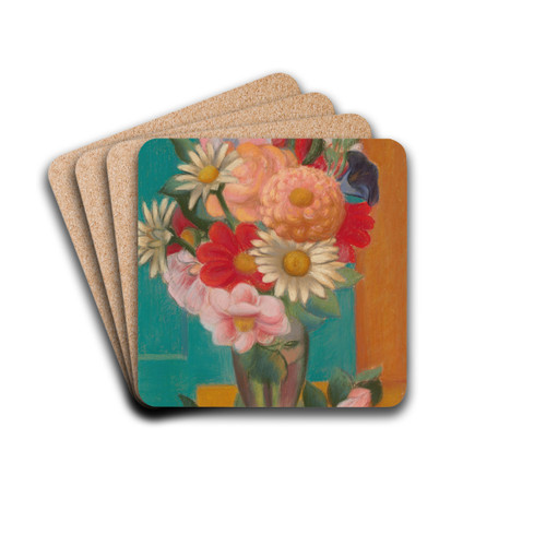 Flowers in a Vase by Mark Gertler Drink Coasters - set of 4 Flowers in a Vase by Mark Gertler Drink Coasters - set of 4