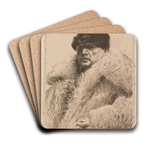 Self-Portrait by Anders Zorn Art Drink Coaster set