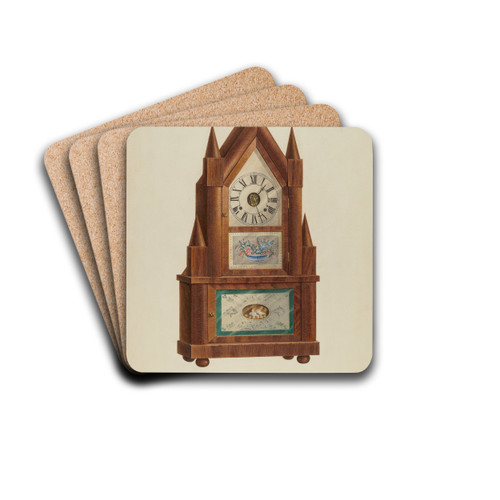 Shelf Clock by Lorenz Rothkranz Drink Coasters - set of 4