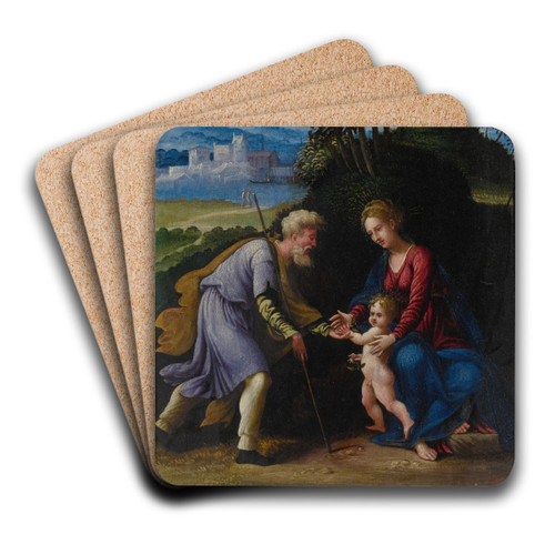The Holy Family by The Master of the Twelve Apostles Art Drink Coaster set