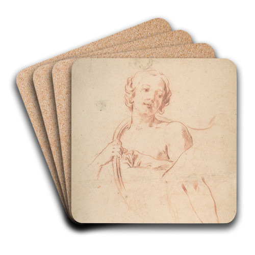 Huntress with a Horn by Charles-Andr van Loo Art Drink Coaster set