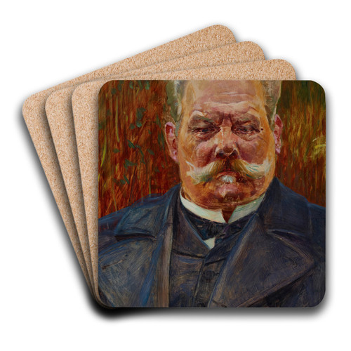 Portrait of Leon Schenrich by Jacek Malczewski Art Drink Coaster set