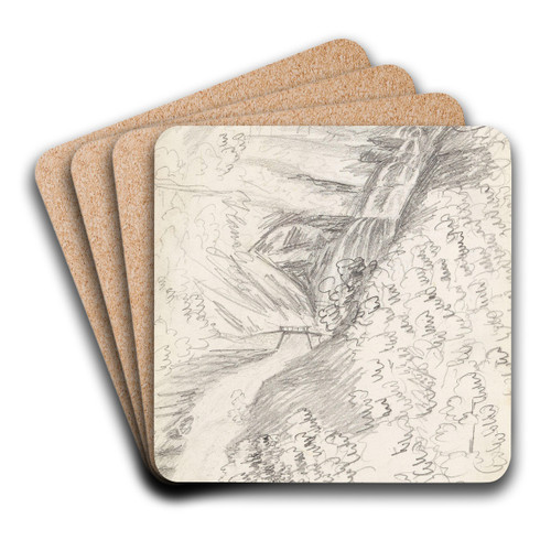 Foss by Hans Gude Art Drink Coaster set