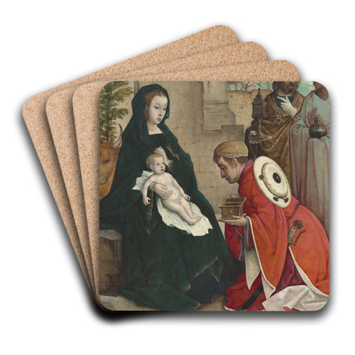 The Adoration of the Magi by Juan de Flandes Art Drink Coaster set