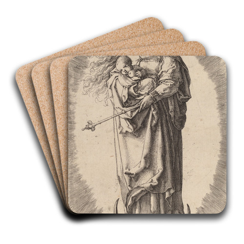 The Virgin and Child on the Crescent by Lucas Van Leyden Art Drink Coaster set