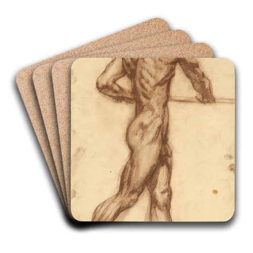 Study of a Man by a Horizontal Bar by Emil Alexay-Olexk Art Drink Coaster set
