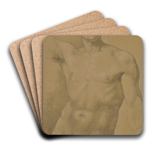 Mnnlicher Akt, Kniestck en face by Eugen Eduard Schffer Art Drink Coaster set