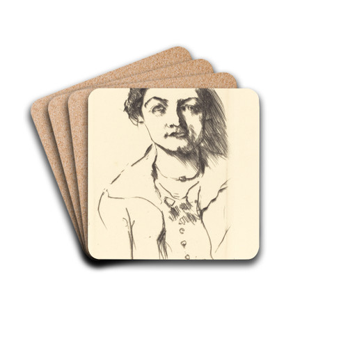 Portrait of a Young Lady (Anneliese Halbe) by Lovis Corinth Drink Coasters - set of 4 Portrait of a Young Lady (Anneliese Halbe) by Lovis Corinth Drink Coasters - set of 4