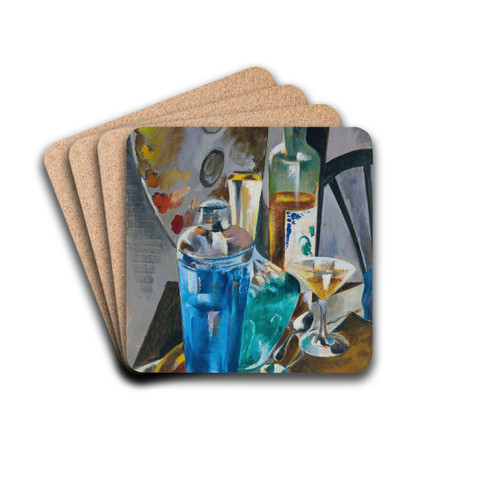 The Artist's Table by Preston Dickinson Drink Coasters - set of 4 The Artist's Table by Preston Dickinson Drink Coasters - set of 4