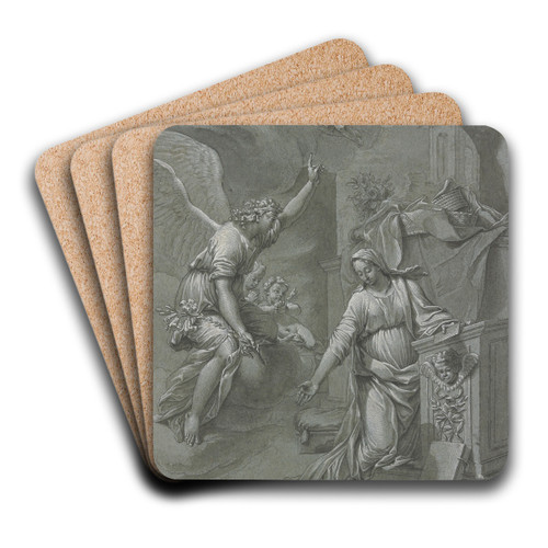 The Annunciation by Johann Jakob von Sandrart Art Drink Coaster set The Annunciation by Johann Jakob von Sandrart Art Drink Coaster set