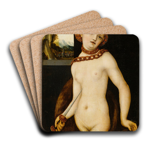 Lucretia by Lucas Cranach the Elder Art Drink Coaster set