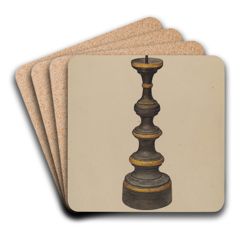 Candlestick by Paul Ward Art Drink Coaster set Candlestick by Paul Ward Art Drink Coaster set