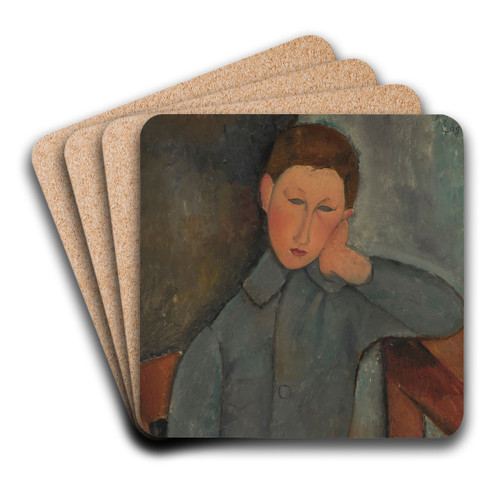 The Boy by Amedeo Modigliani Art Drink Coaster set The Boy by Amedeo Modigliani Art Drink Coaster set
