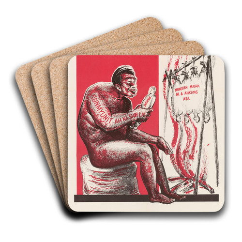 Beware of the Communists by U.S. Information Agency Art Drink Coaster set