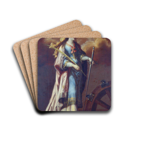 Saint Catherine of Alexandria by Juan Correa Drink Coasters - set of 4