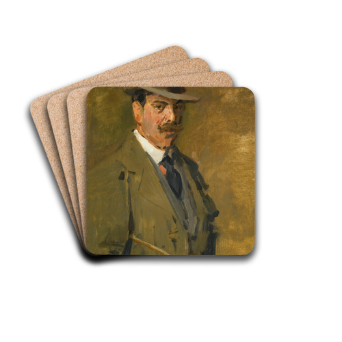 Huntsman holding a riding crop by Isaac Israls Drink Coasters - set of 4