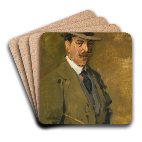 Huntsman holding a riding crop by Isaac Israls Art Drink Coaster set