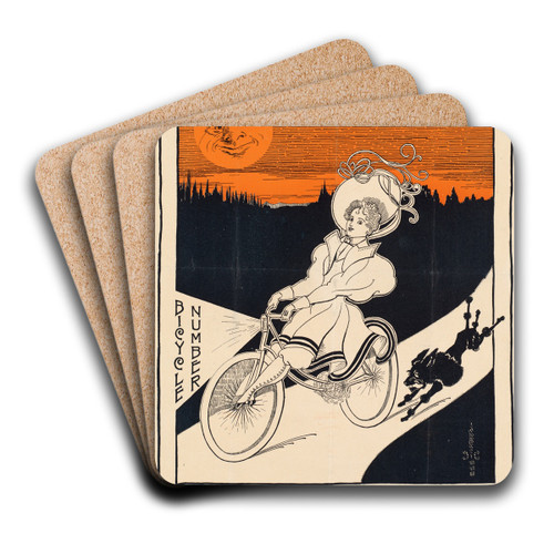 Outing bicycle number for June 1896. by George Frederick Scotson-Clark Art Drink Coaster set